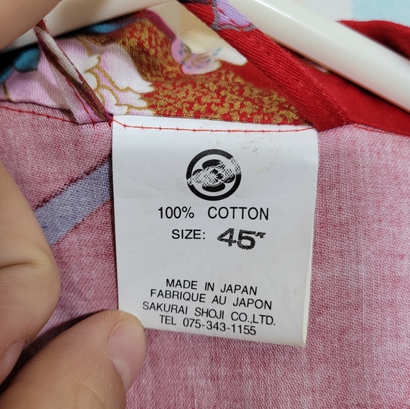 Vintage authentic Japanese Kimono traditional style cotton oriental house coat - Picture 7 of 8